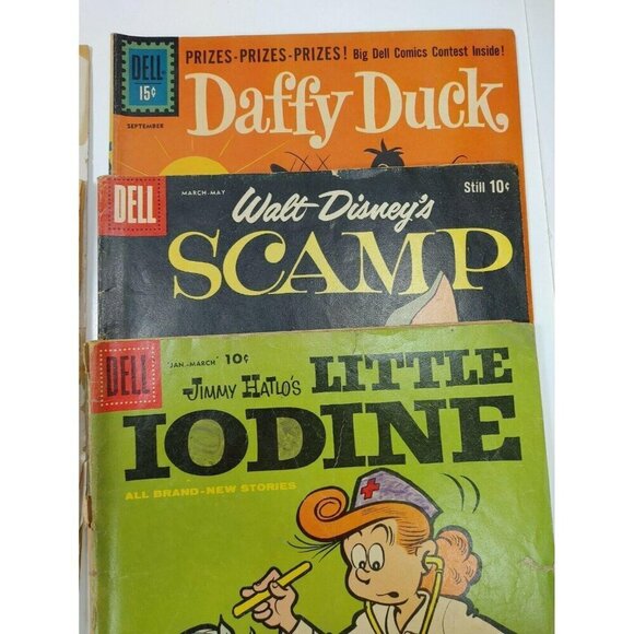 Dell Comics Collection Tubby Tweety Sylvester Daffy Duck Scamp Little Iodine VTG - Picture 4 of 8